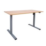 Töölaud ERGO OPTIMAL 1-mootoriga 120x60xH71-116cm, tamm/hõbehall Kontorimööbel ERGO