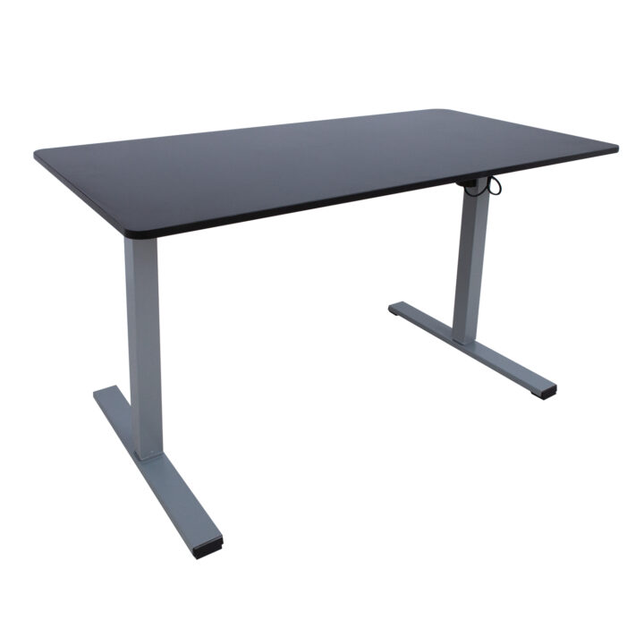Töölaud ERGO OPTIMAL 1-mootoriga 120x60xH71-116cm, must/hõbehall Kontorimööbel ERGO
