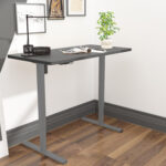 Töölaud ERGO OPTIMAL 1-mootoriga 120x60xH71-116cm, must/hõbehall Kontorimööbel ERGO