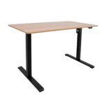 Töölaud ERGO OPTIMAL 1-mootoriga 140x70xH71-116cm, hikkoripuu/must Kontorimööbel ERGO