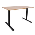 Töölaud ERGO OPTIMAL 1-mootoriga 140x70xH71-116cm, hikkoripuu/must Kontorimööbel ERGO
