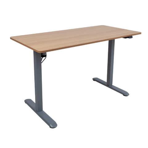 Töölaud ERGO LIGHT 1-mootoriga 120x60cm, hõbehall/tamm Kontorimööbel ERGO