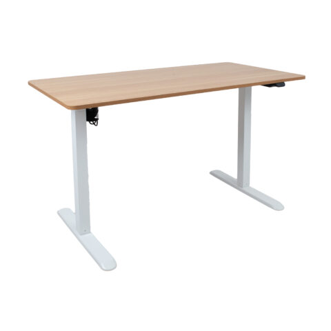 Töölaud ERGO LIGHT 1-mootoriga 120x60xH73-118cm, valge/tamm Kontorimööbel ERGO