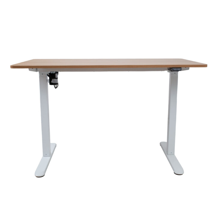 Töölaud ERGO LIGHT 1-mootoriga 120x60xH73-118cm, tamm/valge Kontorimööbel ERGO