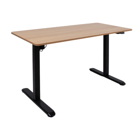 Töölaud ERGO LIGHT 1-mootoriga 120x60xH73-118cm, must/tamm Kontorimööbel ERGO