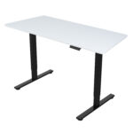 Töölaud ERGO FIT 1-motoriga 120x68xH71,5-116cm, valge/must Kontorimööbel