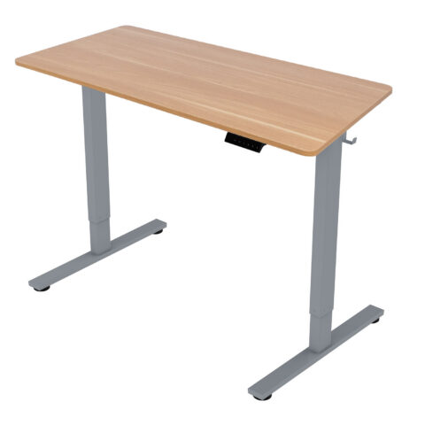 Töölaud ERGO FIT 1-motoriga 120x68xH71,5-116cm, tamm/hõbehall Kontorimööbel SARI