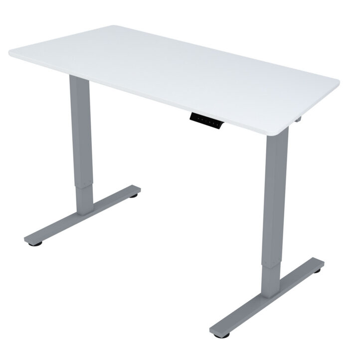Töölaud ERGO FIT 1-motoriga 120x68xH71,5-116cm, valge/hõbehall Kontorimööbel