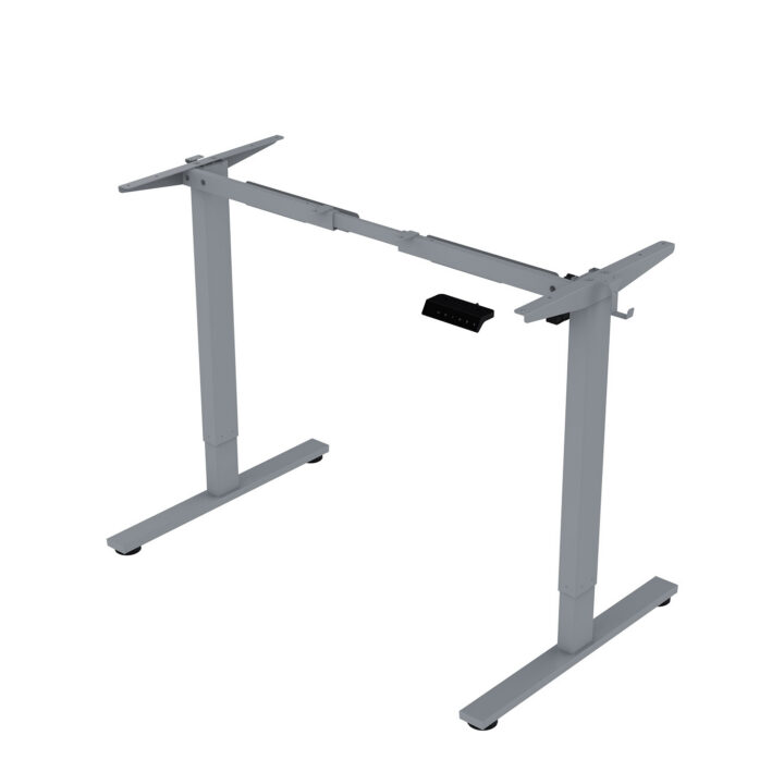 Töölaud ERGO FIT 1-motoriga 120x68xH71,5-116cm, must/hõbehall Kontorimööbel