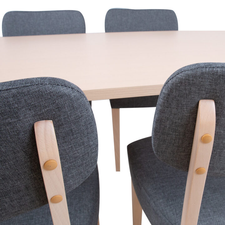Söögilauakomplekt ADORA laud ja 6 tooli, hele pöök Laud 6 tooliga H02-104