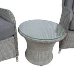 Aiamööblikomplekt ASCOT hall, laud D56xH46cm, 2 tooli 58x70xH90cm, alumiinium, plastikpunutis Rõdukomplektid ASCOT