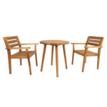 Aiamööblikomplekt FLORIAN laud D70xH75cm, 2 tooli 65x59xH85cm, akaatsiapuit Rõdukomplektid Esilehe tooted