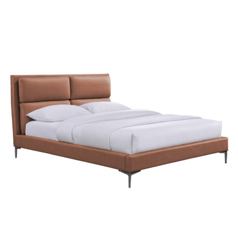 Voodi LENA madratsiga HARMONY DUO 160x200cm, konjakipruun Magamistuba Voodid