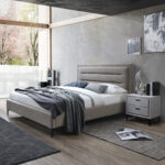 Voodi CELINE 160x200cm, madratsiga HARMONY DELUX, hallikasbeež, Magamistuba 160x200