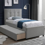Voodi OSWALDO 90x200cm, madratsiga HARMONY UNO, plaatinahall Magamistuba Voodid madratsiga