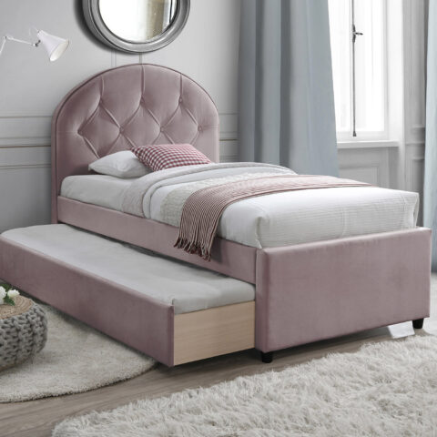 Voodi LARA madratsiga HARMONY UNO 90x200cm, lillakasroosa Magamistuba PERFECT SLEEP