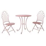 Rõdukomplekt ROSY roosa, laud D70xH75cm, 2 tooli 46x55xH95cm, sepistatud metall Rõdukomplektid Garden