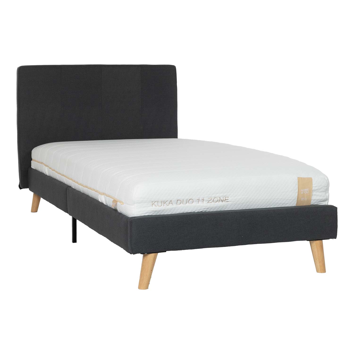 Voodi JUNO 90x200cm, madratsiga KUKKA DUO 11 ZONE, hall Magamistuba Voodi JUNO 90x200cm, madratsiga KUKKA DUO 11 ZONE, hall Magamistuba