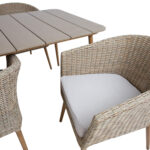 Aiamööblikomplekt NORWAY laud, 4 tooli, 147x90xH73cm, 61x62xH76cm, alumiiniumraam, kunstrotang Söögilaua komplektid Garden
