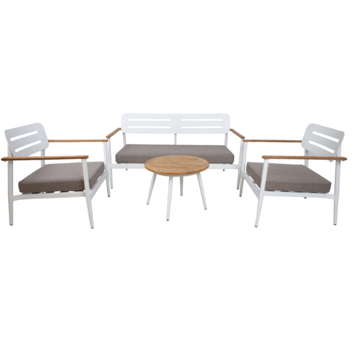 Aiamööblikomplekt FIRENZE laud D59xH45cm, pink 150x75xH80,5cm, 2 tooli 70x75xH80,5cm, alumiinium Söögilaua komplektid Esilehe tooted