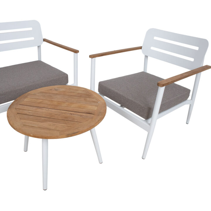 Aiamööblikomplekt FIRENZE laud D59xH45cm, pink 150x75xH80,5cm, 2 tooli 70x75xH80,5cm, alumiinium Söögilaua komplektid Esilehe tooted