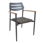Aiamööblikomplekt WALES laud 160x80xH75,5cm, 4 tooli 56x60xH82cm, alumiiniumraam, plastikpunutis Söögilaua komplektid Garden