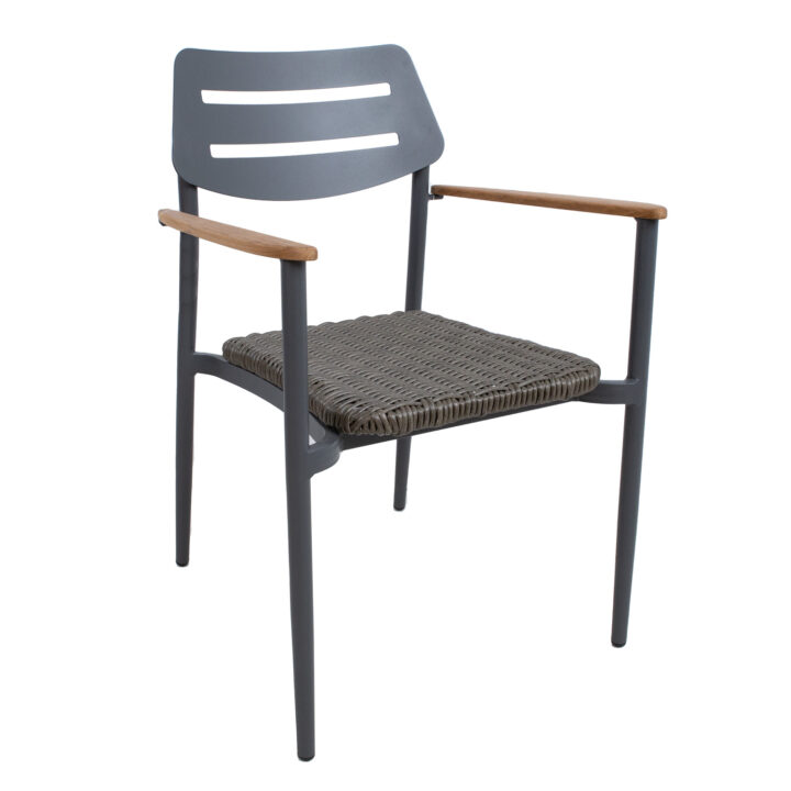 Aiamööblikomplekt WALES laud 160x80xH75,5cm, 4 tooli 56x60xH82cm, alumiiniumraam, plastikpunutis Söögilaua komplektid Garden