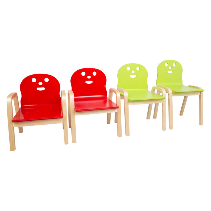 Lastekomplekt HAPPY laud ja 2 tooli, valge/roheline Söögilauad Söögilauad
