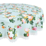 Laudlina SUMMER FLOWER pitsiga, D170cm, lilleline, 20% polüester, 80% puuvill, kangas 429 Laudlinad ja linikud