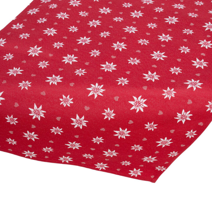 Linik HOLLY 43x116cm, punane Edelwaiss, 80% puuvill, 20% polüester, kangas 443 Jõulud Laudlinad ja linikud