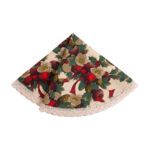 Laudlina WINTER FLOWERS pitsiga, D70cm, lindid, 50% polüester, 50% puuvill, kangas 475 Laudlinad ja linikud