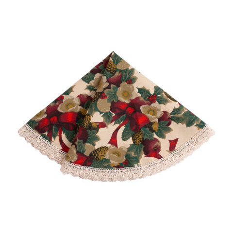 Laudlina WINTER FLOWERS pitsiga, D70cm, lindid, 50% polüester, 50% puuvill, kangas 475 Laudlinad ja linikud