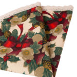 Laudlina WINTER FLOWERS pitsiga, D70cm, lindid, 50% polüester, 50% puuvill, kangas 475 Laudlinad ja linikud