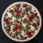 Laudlina WINTER FLOWERS pitsiga, D70cm, lindid, 50% polüester, 50% puuvill, kangas 475 Laudlinad ja linikud