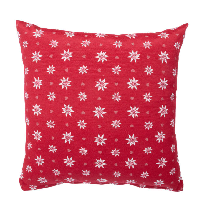 Padi HOLLY 45x45cm, lukuga, punane Edelwaiss, 50% puuvill, 50%  polüester, kangas 443 Dekoratiivpadjad Dekoratiivpadjad
