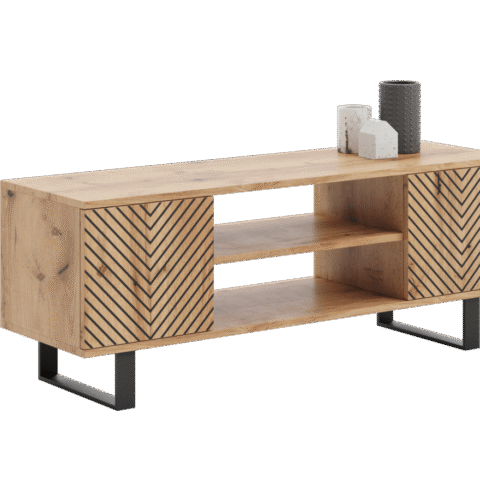 Focus loft TV-kapp 155 cm – kalasaba muster – tamme viimistlus TV-alused