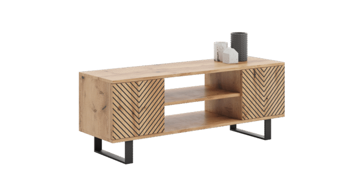 Focus loft TV-kapp 155 cm – kalasaba muster – tamme viimistlus TV-alused