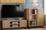 Focus loft RTV kapp 155 cm – dekor tamm craft lamellid TV-alused