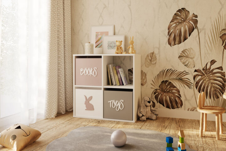 Raamatukapp Loni 2×2 valge Raamaturiiulid