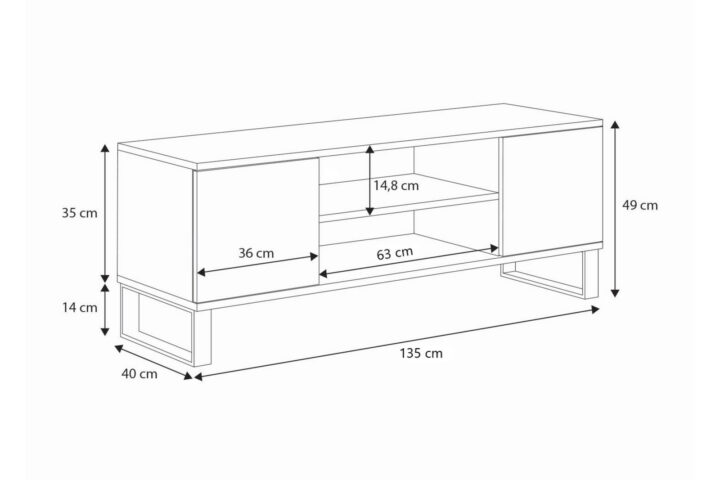 Focus RTV kapp 135 cm – loft tamme viimistlus TV-alused