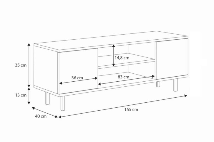 RTV Focus kašmiir 155 cm kuldsed jalad TV-alused
