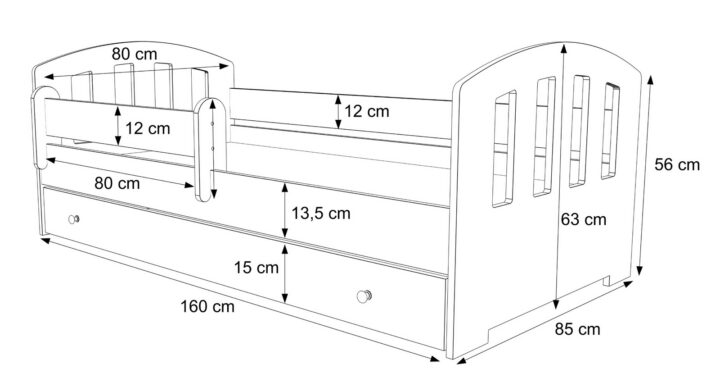 Felix lastevoodi valge 160×80 Lastevoodid 160x80 cm sahtliga