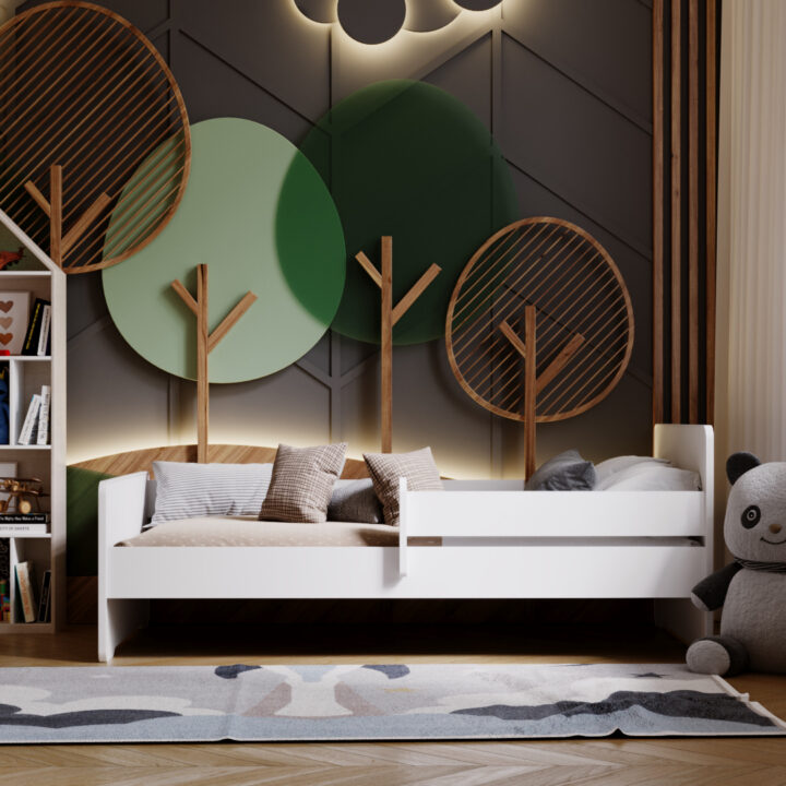Üheinimesevoodi Max 160×80 koos piirdega Lastevoodid piirdega