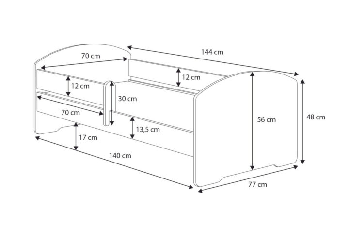 Lastevoodi 140×70 sahtliga – Magav printsess Lastevoodid 140x70 cm sahtliga