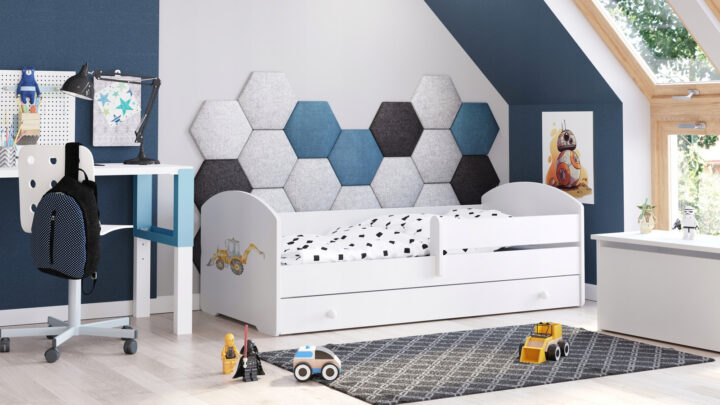 Lastevoodi Luk 160×80 sahtliga – Ekskavaator Lastevoodid 160x80 cm sahtliga