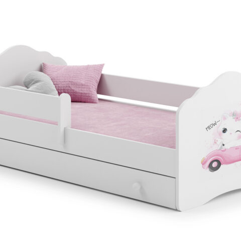 Lastevoodi Wave 140×70 sahtliga – Kass Lastevoodid 140x70 cm sahtliga