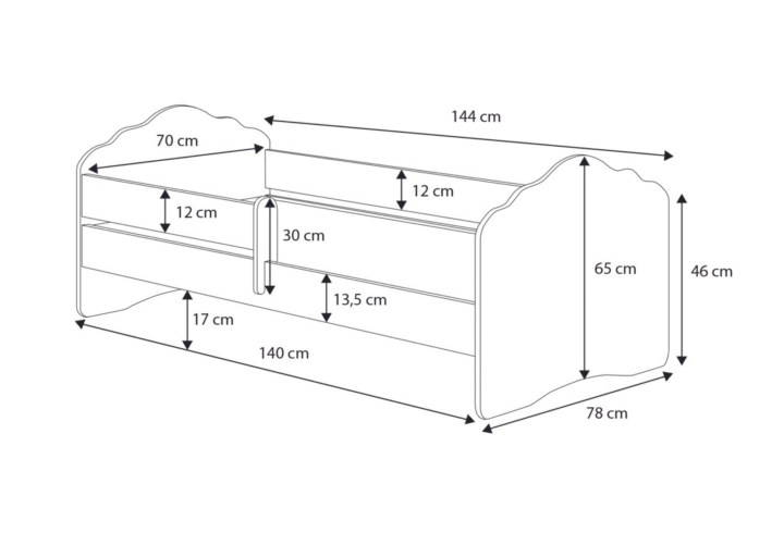 FALA 140×70 lastevoodi sahtliga – Magav printsess Lastevoodid 140x70 cm sahtliga
