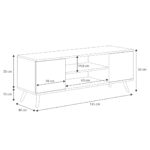 RTV Focus valge kapp 135 cm – Skandinaavia TV-alused