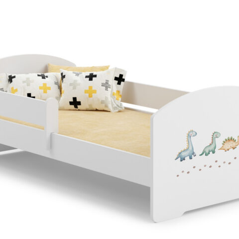 LUK lastevoodi 160×80 koos piiretega – Dinosaurus Lastevoodid piirdega