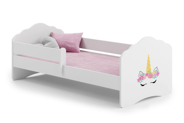 Wave üheinimese voodi 140×70 koos piirdega – Ükssarvikuga Lastevoodid piirdega